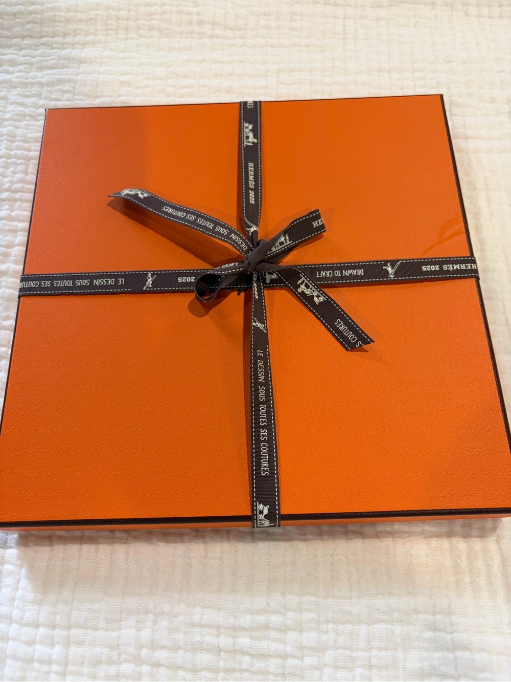 Hermes Orange Luxury Gift Box with Branded Ribbon